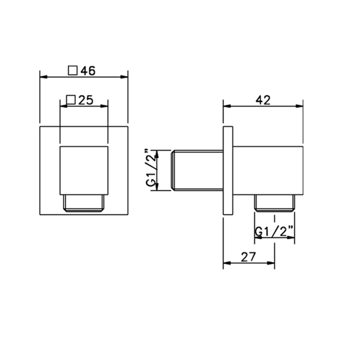 Cisal Xion Вывод из стены для душевого шланга, цвет: черный матовый