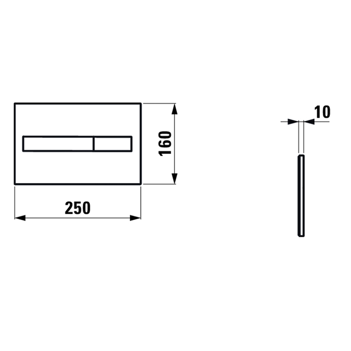 Laufen Installation System AW3 AW1 Смывная клавиша, 250х10х160 мм, двойной смыв, цвет белый