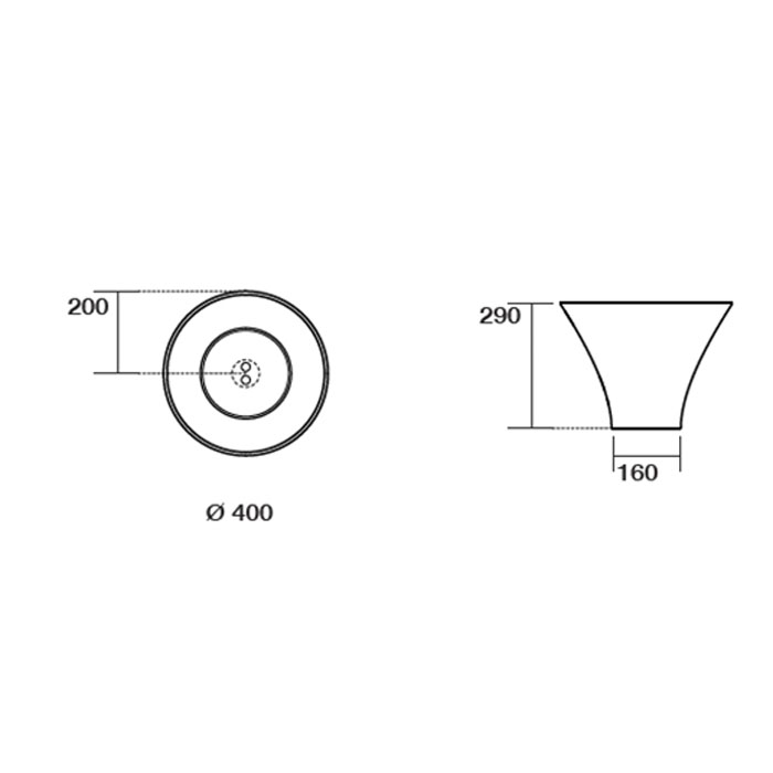 Kerasan Deco Раковина 40х40х29 см, без отв., цвет: белый