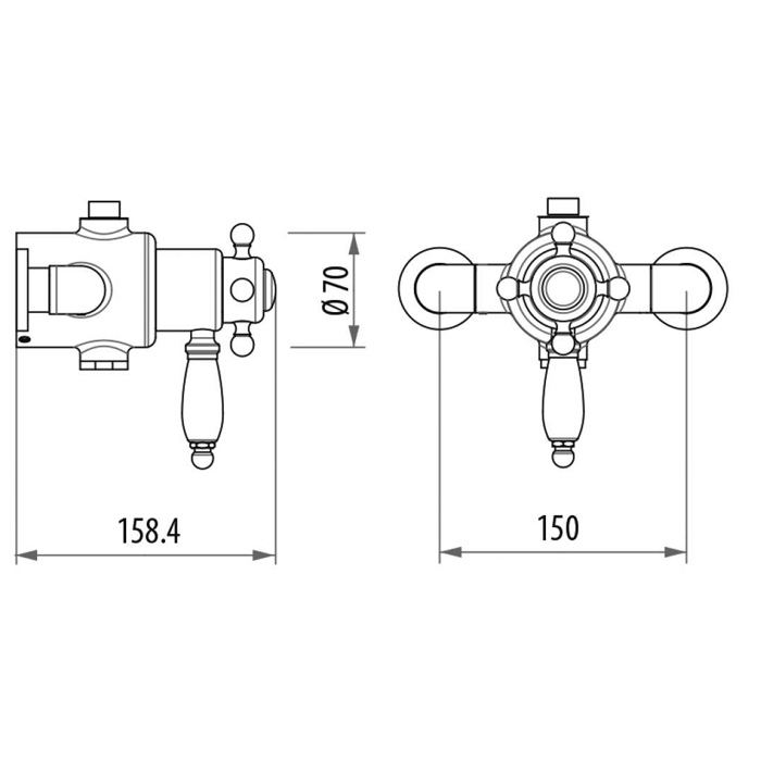 Gattoni PD Душевая колонка с термостатическим смесителем, верхним душем и лейкой, хром