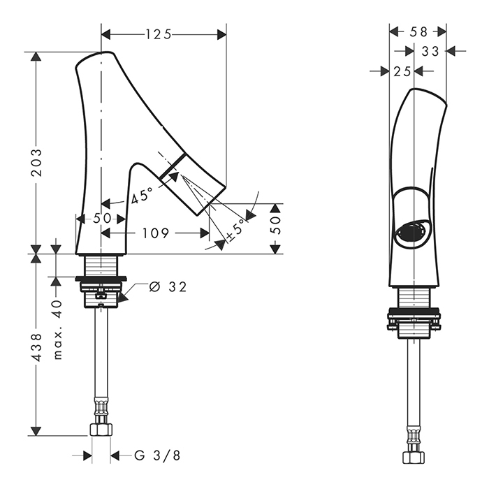 Axor Starck Organic Кран для раковины 50, на 1 отв., только для холодной воды, цвет: шлифованное золото