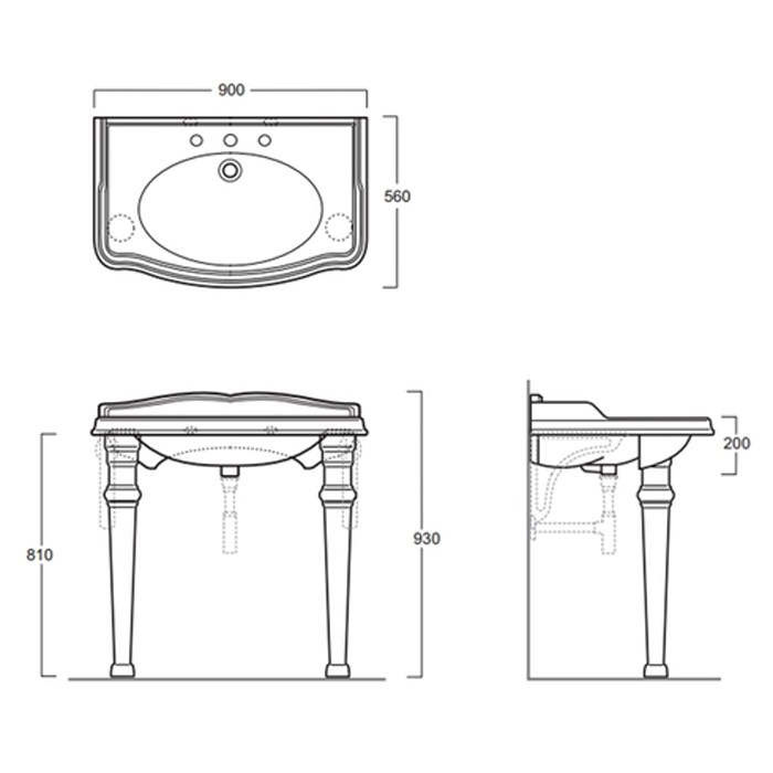 TW King структура металлическая91x56xh85см, с раковиной на 1 отв., материал: латунь, напольная, цвет: бронза
