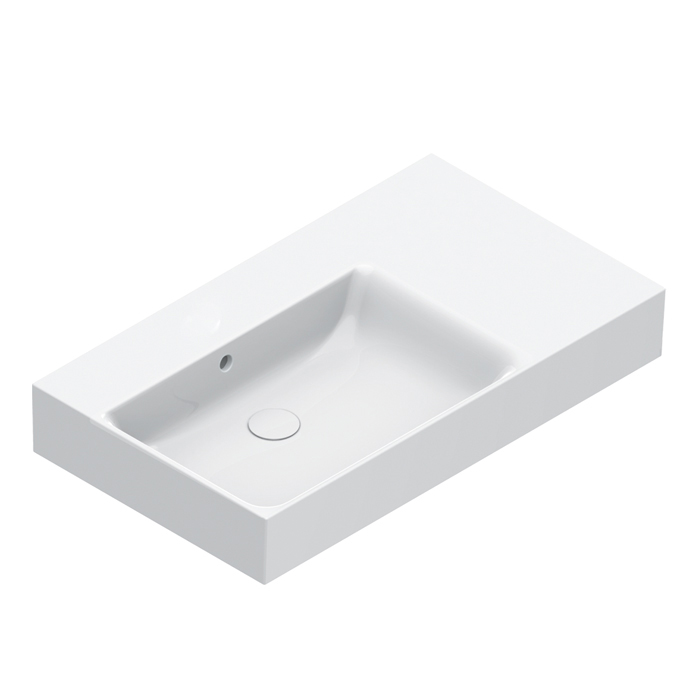 Catalano Premium Раковина 80x47см чаша слева, без отв., цвет: белый глянцевый