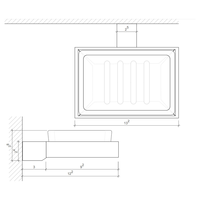 Decor Walther Corner WSS Мыльница подвесная, стекло сатинированное, цвет: хром