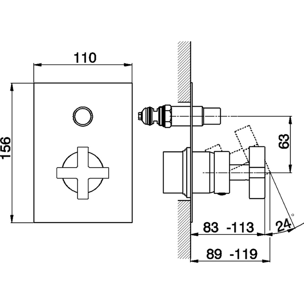 CISAL Barcelona Встраиваемый смеситель для ванны/душа, цвет: хром