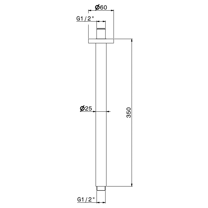 Newform X-Steel 316 Кронштейн для верхнего душа 35см., потолочный, цвет: PVD Br. Pale Gold