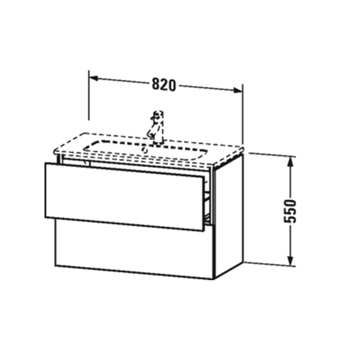 Duravit L-Cube База с раковиной 82x39.1х55см., 2 выдв.ящика, подвесная, цвет: taupe