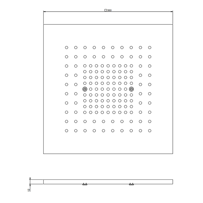 Gessi Minimali Накладная панель для душевой системы 35х35см., цвет: Copper PVD