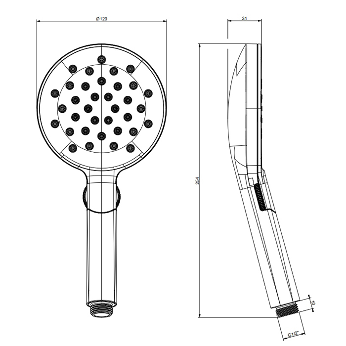 Gessi Emporio shower Ручной душ, с 3 режимами струи с защитой от накипи с круглым переключателем, цвет: Finox Brushed Nickel