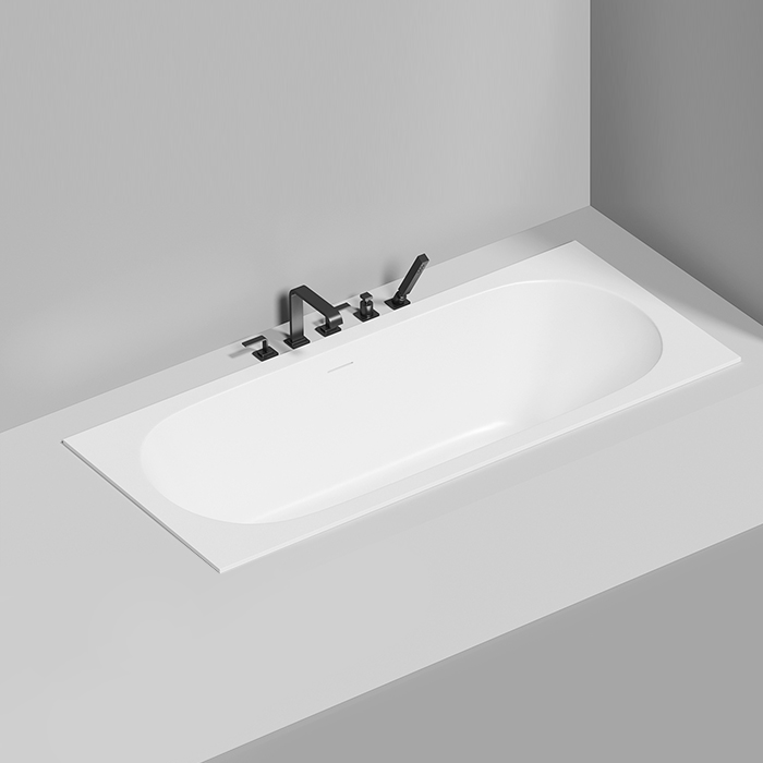 Salini Ornella Axis 180 Kit Встраиваемая ванна 180х80х60см, прямоугольная, материал: S-Sense, донный клапан "Up&Down", слив-перелив, цвет: белый глянцевый