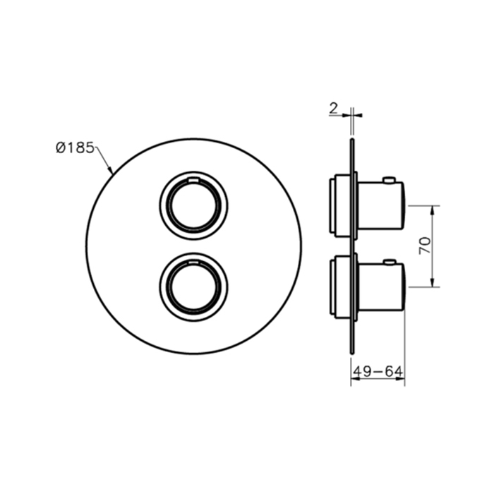 Cisal Slim Смеситель для ванны, термостатический, с переключателем на 2 потока, цвет: хром