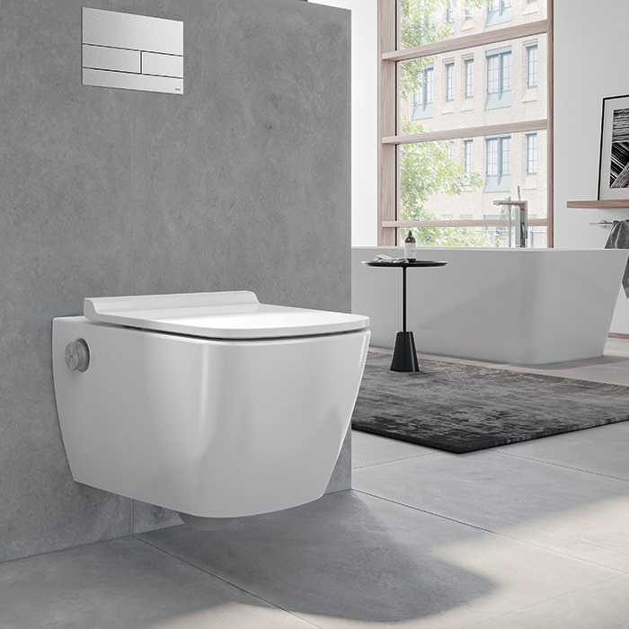 TECEneo Унитаз-биде подвесной 54х36х36см, безободковый, смыв Tornado, с крепежом, цвет: белый