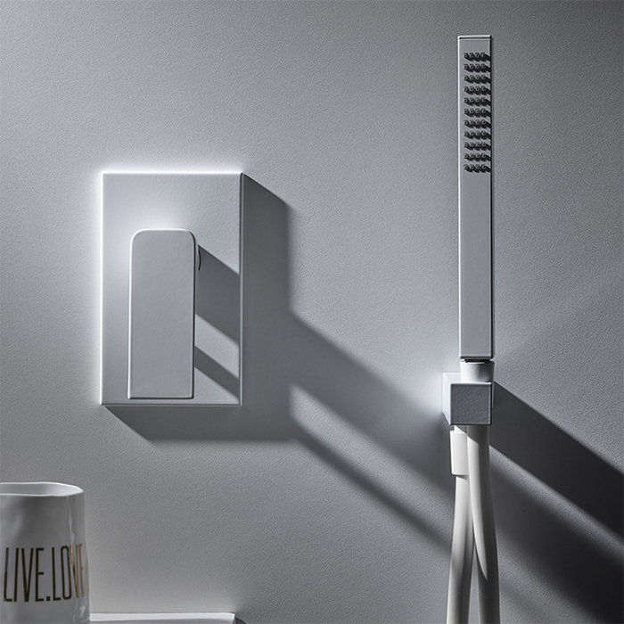 Fima Carlo Frattini Fit F3389X1BS Однорычажный смеситель для ванны и душа, на 1 источник, встраиваемый, цвет: белый матовый