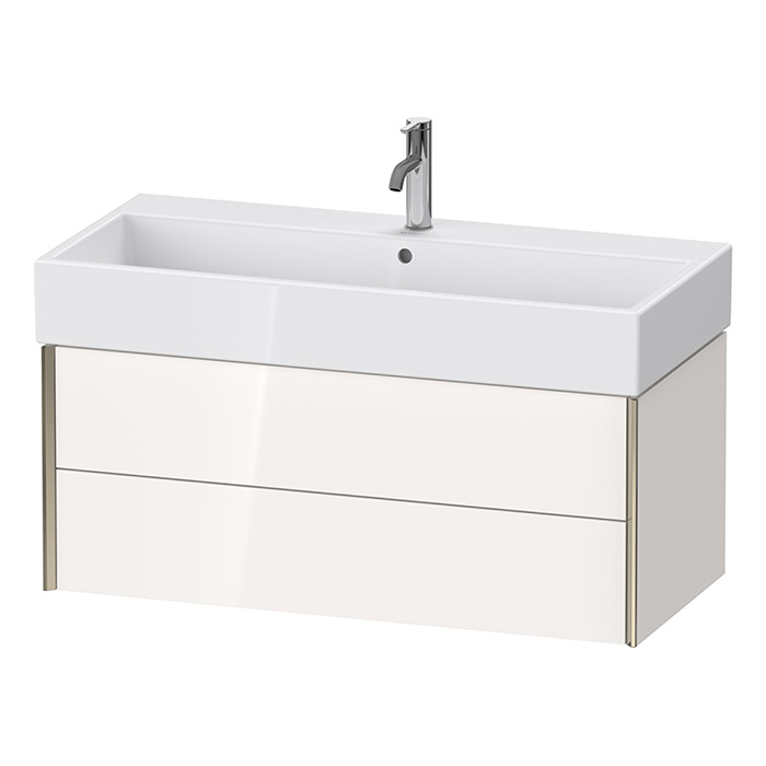 Duravit XViu Тумба подвесная 98.4x45.4x39.7см, с раковиной, 2 ящика, цвет: белый глянцевый/champagne matt