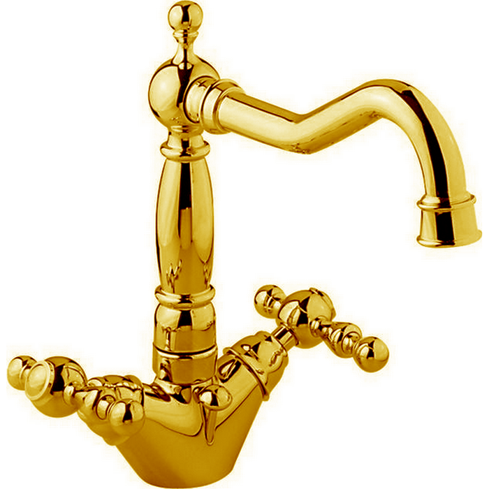 CISAL Arcana America Смеситель для раковины на 1 отверстие, с донным клапаном, цвет: золото
