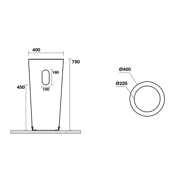 Kerasan Oke Колонна для раковины, слив в стену. цвет: белый глянцевый