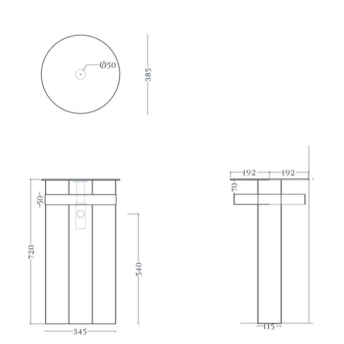 Artceram Church Тумба с раковиной 71х53х34см., напольная, цвет: черный матовый