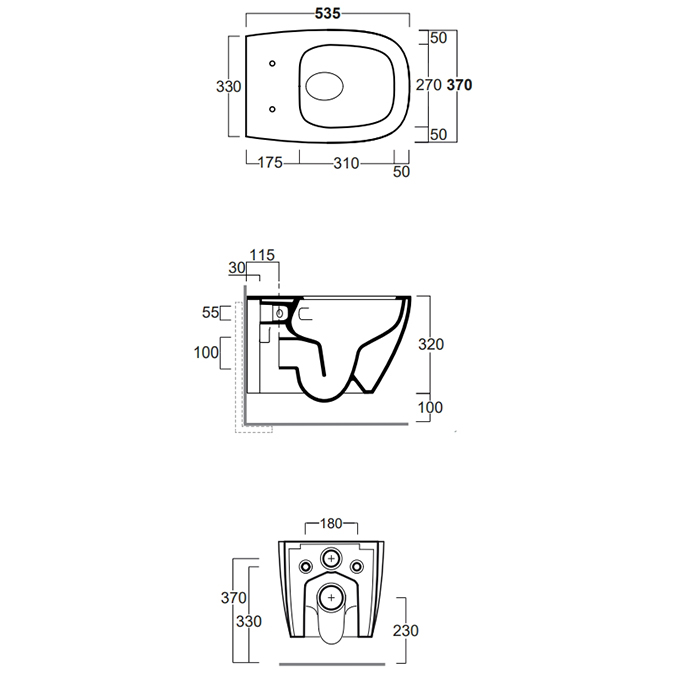 Simas Juniper Унитаз подвесной 53x37см, слив TORNADO (green vertigo), цвет: белый глянец