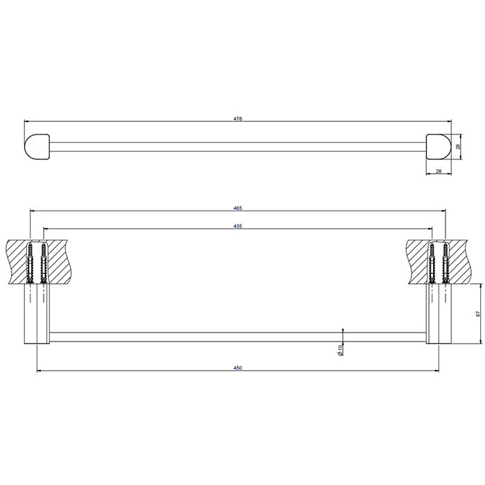 Gessi Rilievo Полотенцедержатель, 45 см, цвет: Brushed Brass PVD