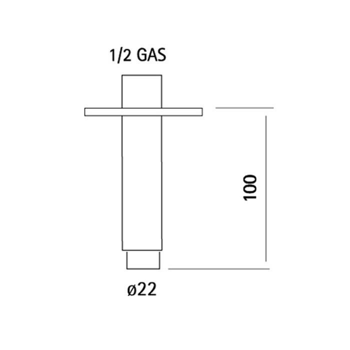 Cisal Xion Держатель верхнего душа 100 мм., потолочный монтаж, нерж сталь
