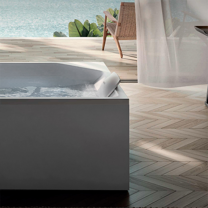 Jacuzzi Onira Ванна встраиваемая 190x120x60см, с отверстием под смеситель Lisa, в комплекте 2 подушки, цвет: белый матовый