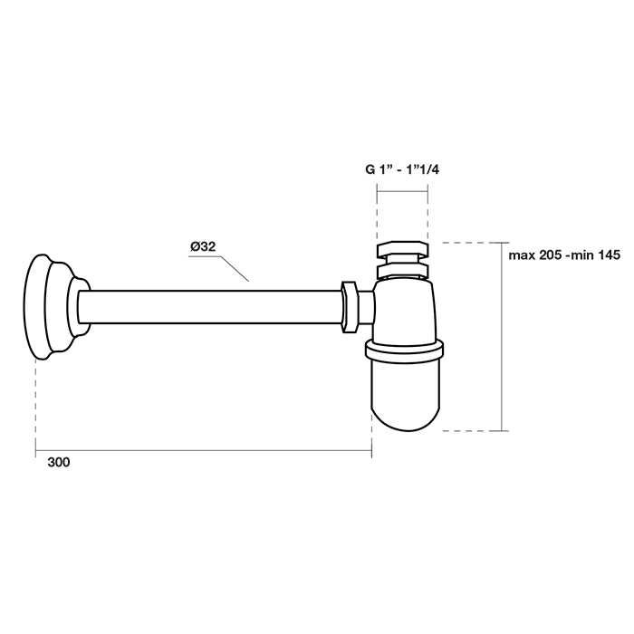 Kerasan Waldorf/Retro Сифон для раковины Classic, цвет: золото