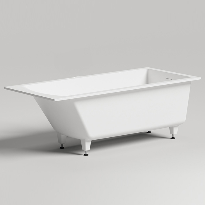 Salini Cascata KIT Ванна встраиваемая, с прямоугольной чашей, 170х75х60см, регулируемые ножки, донный клапан "Up&Down", сифон S-Sense, цвет: белый матовый