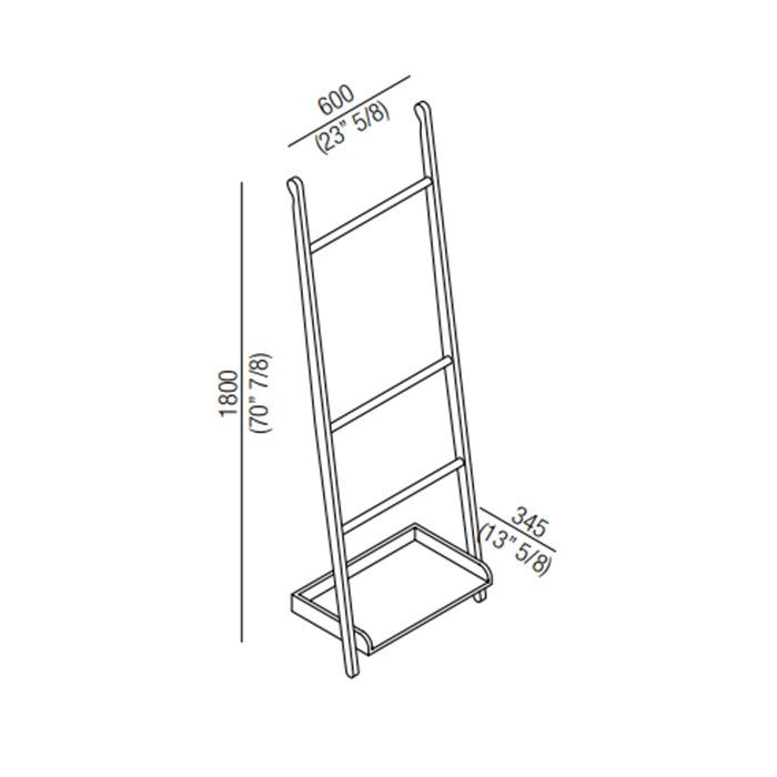 Agape Stairs Полотенцедержатель с полкой 60x180см, напольный, цвет: серый