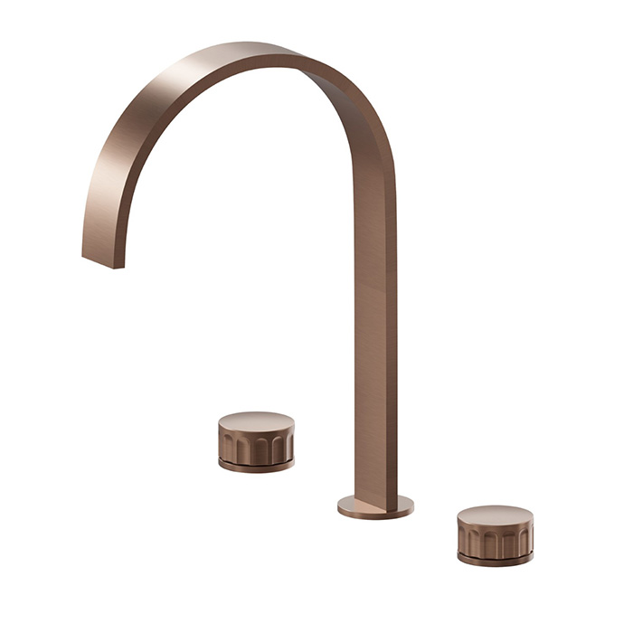 Newform Ionika bagno Смеситель для раковины на 3 отв. без донного клапана, цвет: PVD brushed copper bronze