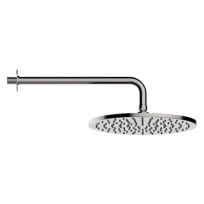 Bossini Nobu Душевая лейка из нерж. стали Ø 280 mm самоочищающаяся на шарнире на 1/2" F и держатель из нержавеющей стали, цвет: нержавеющая сталь