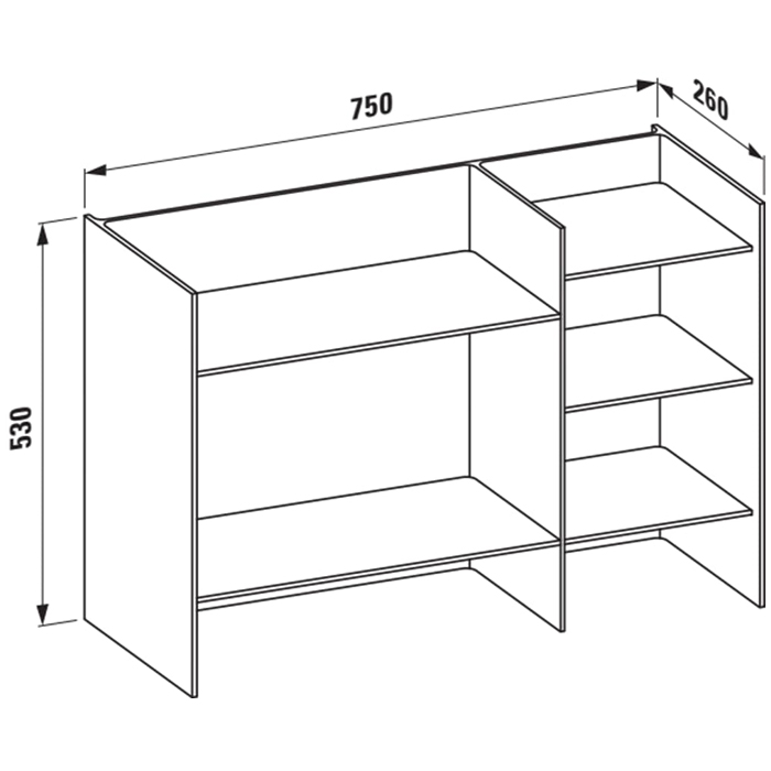 Laufen Kartell Стеллаж, 75х26х53см, пластик, напольный, цвет: янтарь