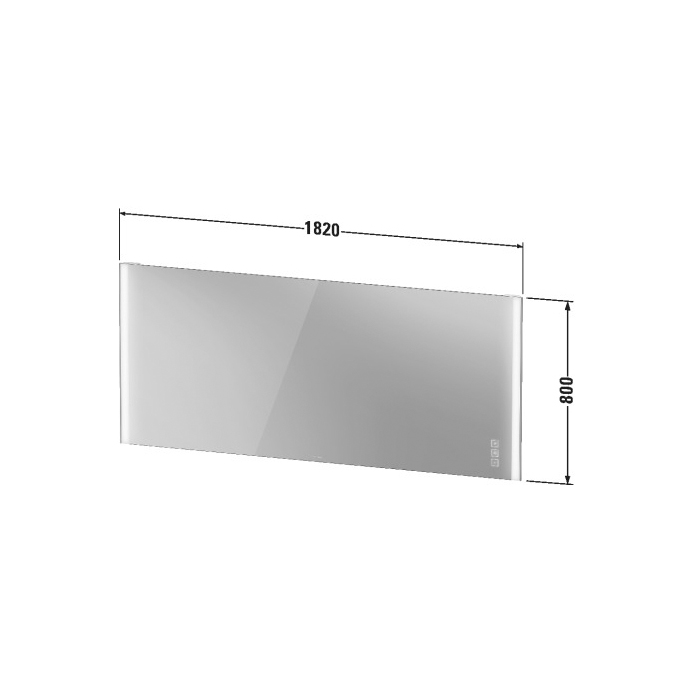 Duravit XViu Зеркало 182x4x80см., подвесное, с подсветкой, цвет: черный матовый