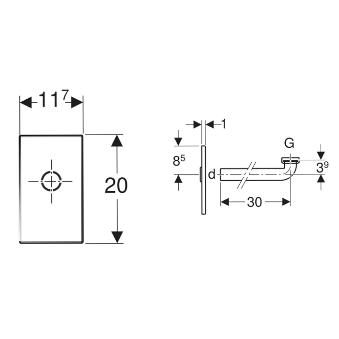 Geberit Финишный комплект для раковины, с внутристенным сифоном, цвет: хром глянцевый