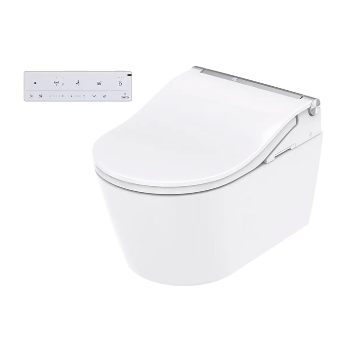 TOTO Washlet RW Сиденье 579x391x108мм, с дистанционным управлением и автосмывом, для унитаза CW542/CW563, цвет: белый/отделка серебро