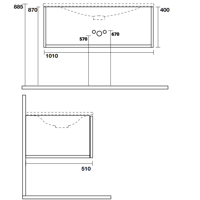TW Shape комплект подвесной мебели 100х50см, с раковиной, с 1 выдвиж. ящиком с механизмом push-to-open, цвет: серый матовый RAL7016