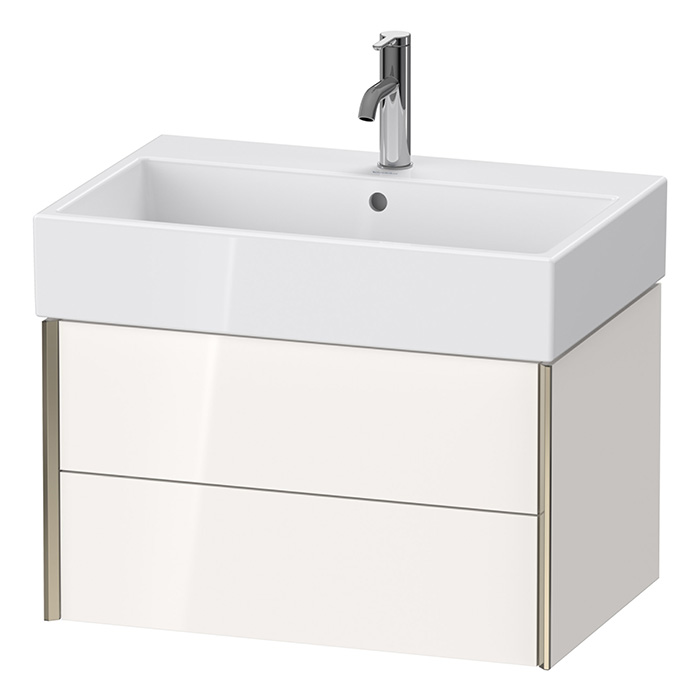 Duravit XViu Тумба подвесная 68.4x45.4x39.7см, с раковиной, 2 ящика, цвет: белый глянцевый/champagne matt