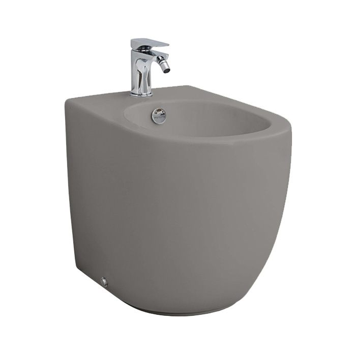 Artceram File 2.0 Биде напольное приставное 36х52 см, с креплениями, с 1 отв под смеситель, цвет: grigio
