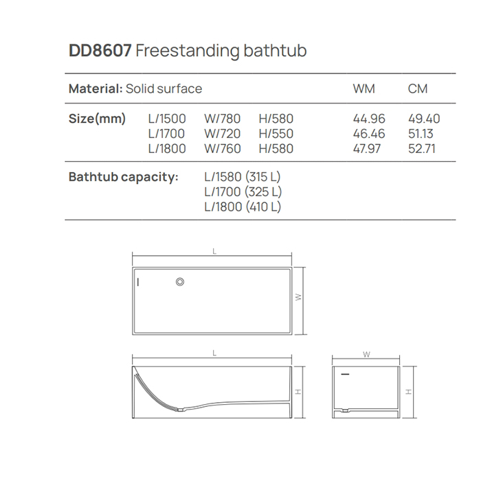 Dea Design Modern Ванна 180x76хh58см, отдельностоящая, цвет: grey brown