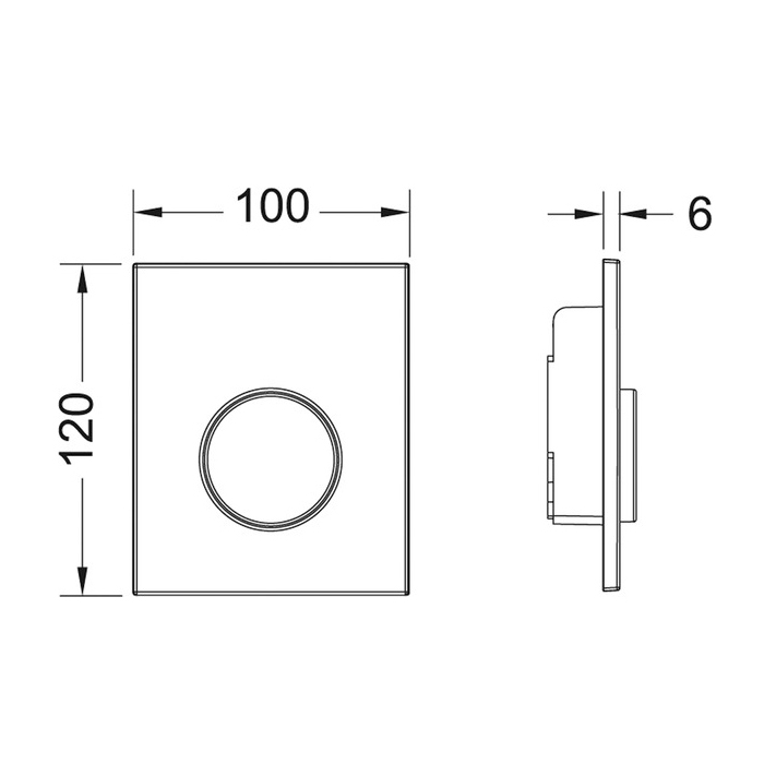 TECEloop Панель смыва для для писсуаров, с антибактер. покрытием, пластик, цвет: белый