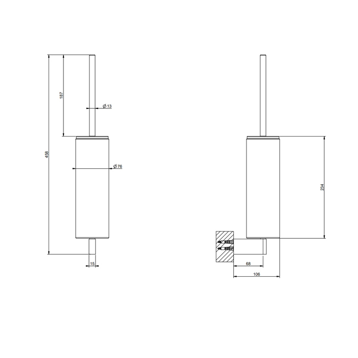 Gessi Origini Туалетный ёршик, подвесной, цвет: черный/Brass Br. PVD