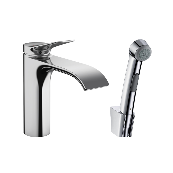 Hansgrohe Vivenis Смеситель для раковины, 1 отв., с набором для биде и со шлангом 160см., цвет: хром