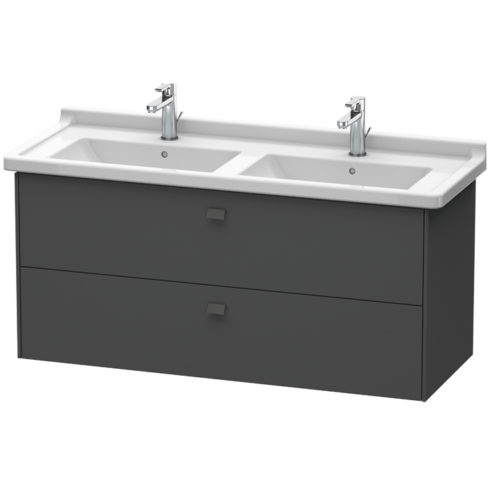 Duravit  Brioso Тумба подвесная, 122x46.9х56.3см, с раковиной, с 2 выдвижными ящиками, цвет: графит матовый