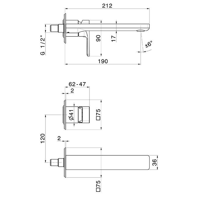 Newform B-Easy Смеситель для раковины, встраиваемый, внешняя часть, цвет: хром
