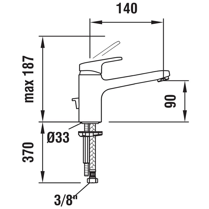 Laufen Citypro Смеситель для раковины, 1 отв., без донного клапана, цвет: хром