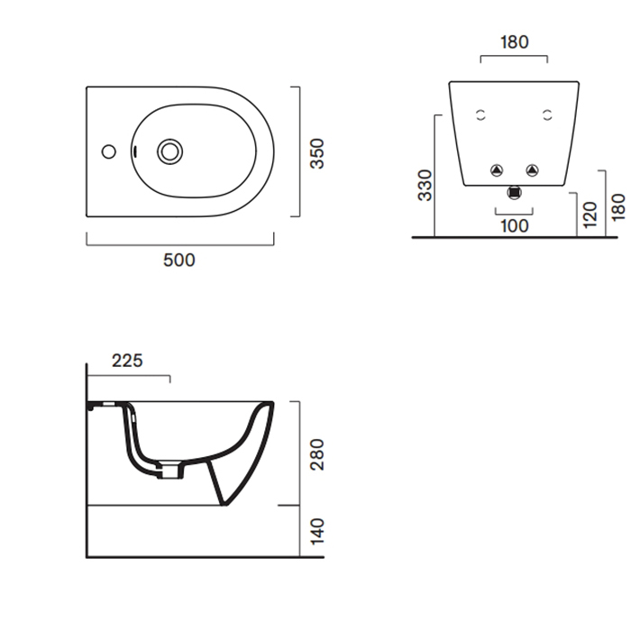 Catalano Sfera Биде подвесное  50х35см., с 1 отв. под смеситель, цвет: белый глянцевый
