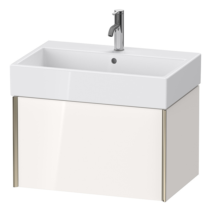 Duravit XViu Тумба подвесная 68.4x45.4x39.7см, с раковиной, 1 ящик, цвет: белый глянцевый/champagne matt