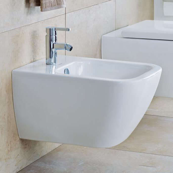 DURAVIT Happy D.2 Биде подвесное 54х36.5см., 1 отв., WonderGliss, цвет: белый