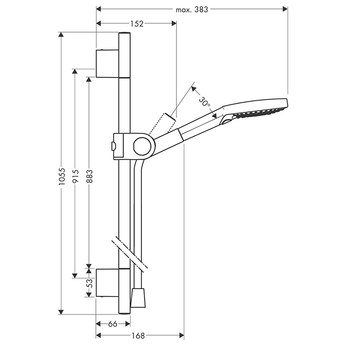 Axor Shower Душевой гарнитур, с душевой штангой 90см., ручным душем 12см, 3jet и шлангом 160см., цвет: шлифованное золото