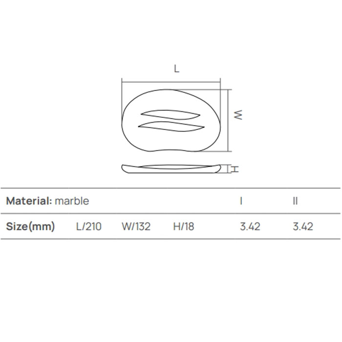 Dea Design Marble Мыльница настольная, 21х13.2хh1.8см., из мрамора, цвет: Statuario White