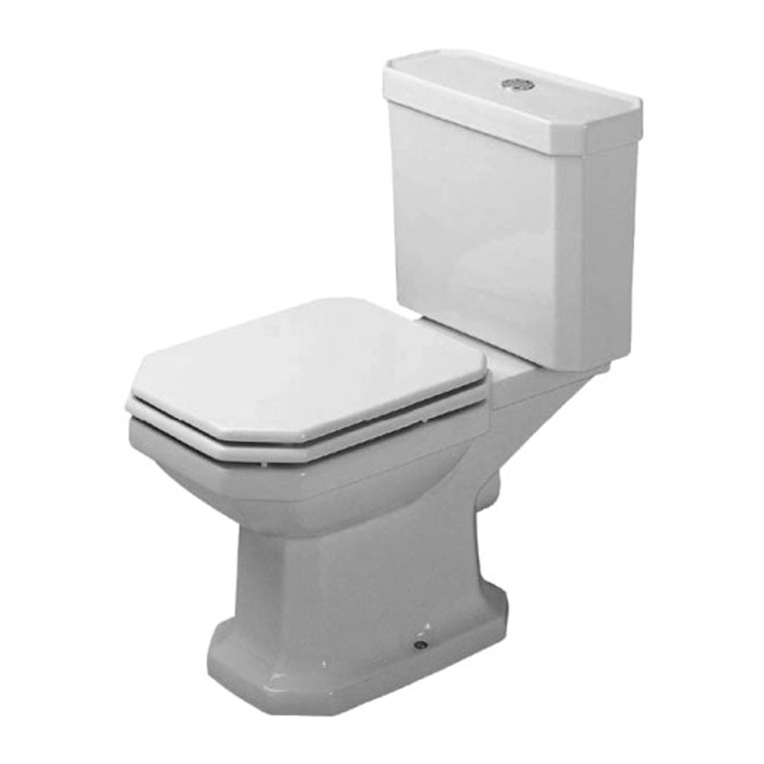 Duravit 1930 Унитаз моноблок с отдельным бачком (с механизмом слива хром), 66.5х35.5см, слив в стену, Цвет: Белый